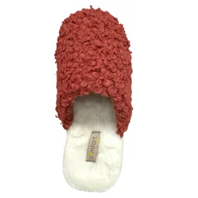 Mules Pantoufles Rouge Textile