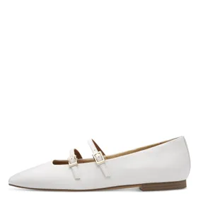 Tamaris Ballerines Blanc Cuir