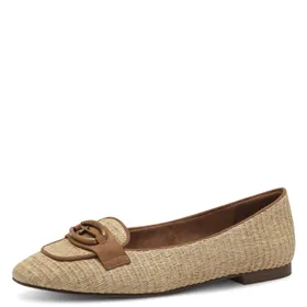Tamaris Ballerines Taupe Leer Textiel