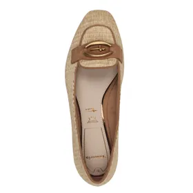 Tamaris Ballerines Taupe Leer Textiel