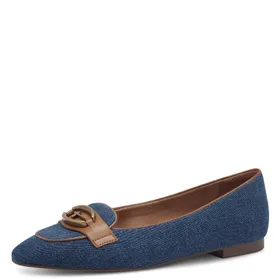 Tamaris Ballerinas Blue Leather Textile