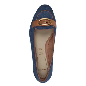 Tamaris Ballerinas Blue Leather Textile