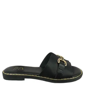 Double Heart Mules Zwart