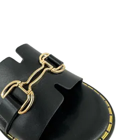 Double Heart Mules Zwart