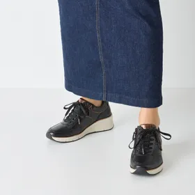 Tamaris Sneakers Black Leather-Textile