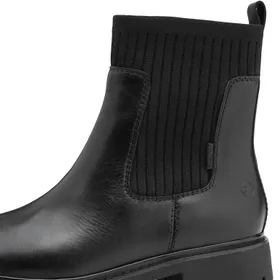 Tamaris Comfort Ankle Boots Black Leather-Textile
