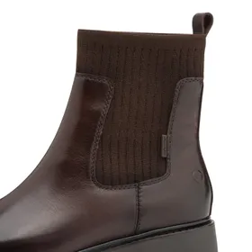 Tamaris Comfort Bottines Brun Cuir-Textile