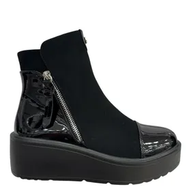 Stiefeletten Keilabsatz Schwarz