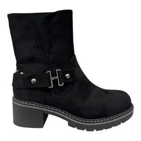 Enkellaarsjes Zwart met Hak