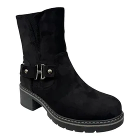 Enkellaarsjes Zwart met Hak