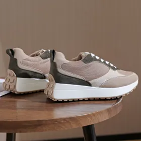 Sneakers compensées Beige