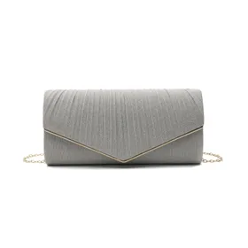 Clutch Avond Zilver Schouderriem