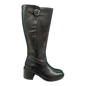 Rachel Stiefel Schwarz Leder