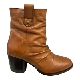 Morgan Enkellaarsjes Cognac Leer