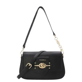 Umhängetasche Schwarz Metallverschluss