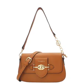 Crossbody Bag Brown Metal Closure
