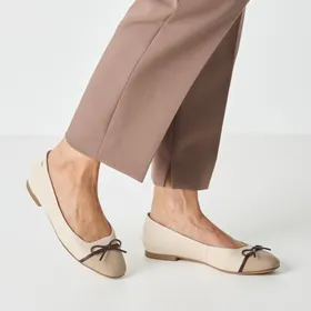 Tamaris Ballerines Ivoire Cuir