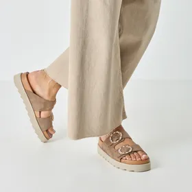 Tamaris Mules Taupe Suède