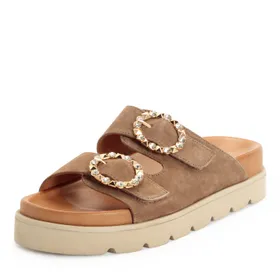 Tamaris Mules Taupe Suède