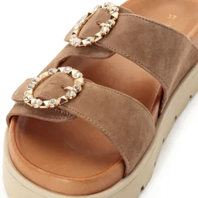 Tamaris Mules Taupe Suède