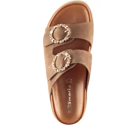 Tamaris Mules Taupe Suède