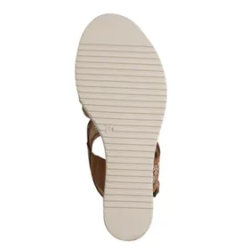 Tamaris Sandals Cognac Leather Textile