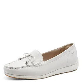 Mocassins Wit Leer