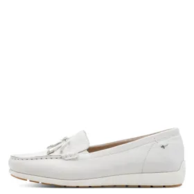 Mocassins Wit Leer