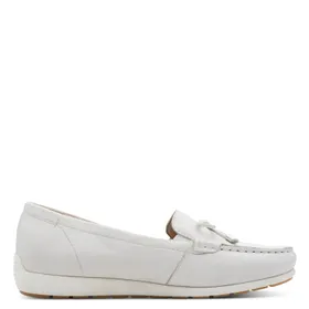Mocassins Wit Leer