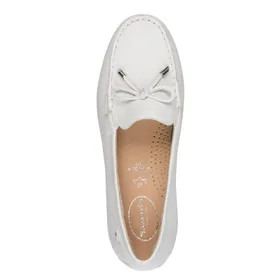 Mocassins Wit Leer