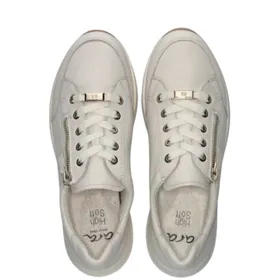 Sneakers Compensé Blanc Cuir