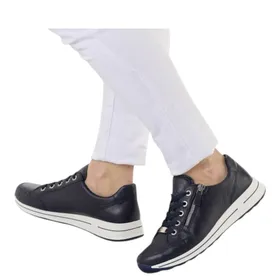 Sneakers compensé Bleu Cuir