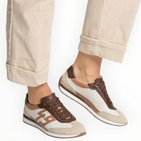 Sneakers Beige Cuir