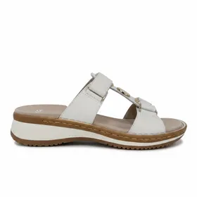 Mules Weiß Leder