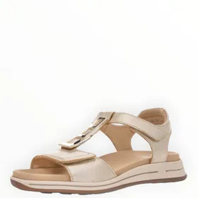 Wedge Sandals Gold Leather