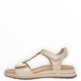 Wedge Sandals Gold Leather