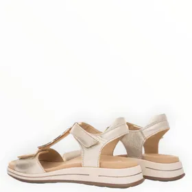 Wedge Sandals Gold Leather