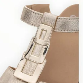 Wedge Sandals Gold Leather