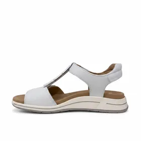 Wedge Sandals White Leather