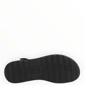 Wedge Sandals Black Leather