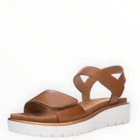Keilsandalen Cognac Leder
