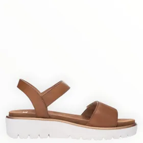 Keilsandalen Cognac Leder