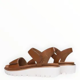 Keilsandalen Cognac Leder