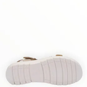 Sandalen met sleehak Beige Leer