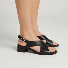 Sandales Noir Cuir