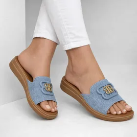 Platform Mules Blue