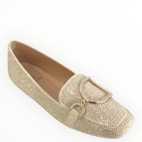 Mocassins Beige à Strass