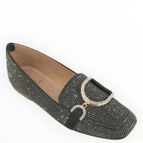 Mocassins Vert à Strasses