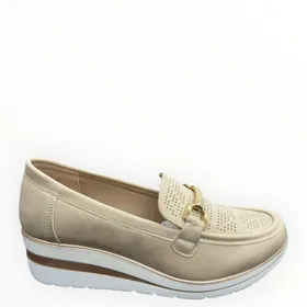 Mocassins Compensés Beige