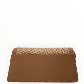 Sac épaule Taupe effet paille